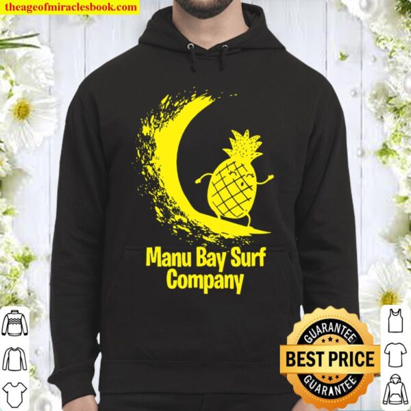 Manu Bay Surf Company New Zealand Gold Surfing Pineapple Hoodie