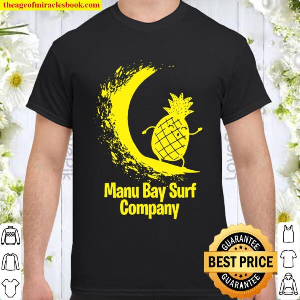 Manu Bay Surf Company New Zealand Gold Surfing Pineapple Shirt