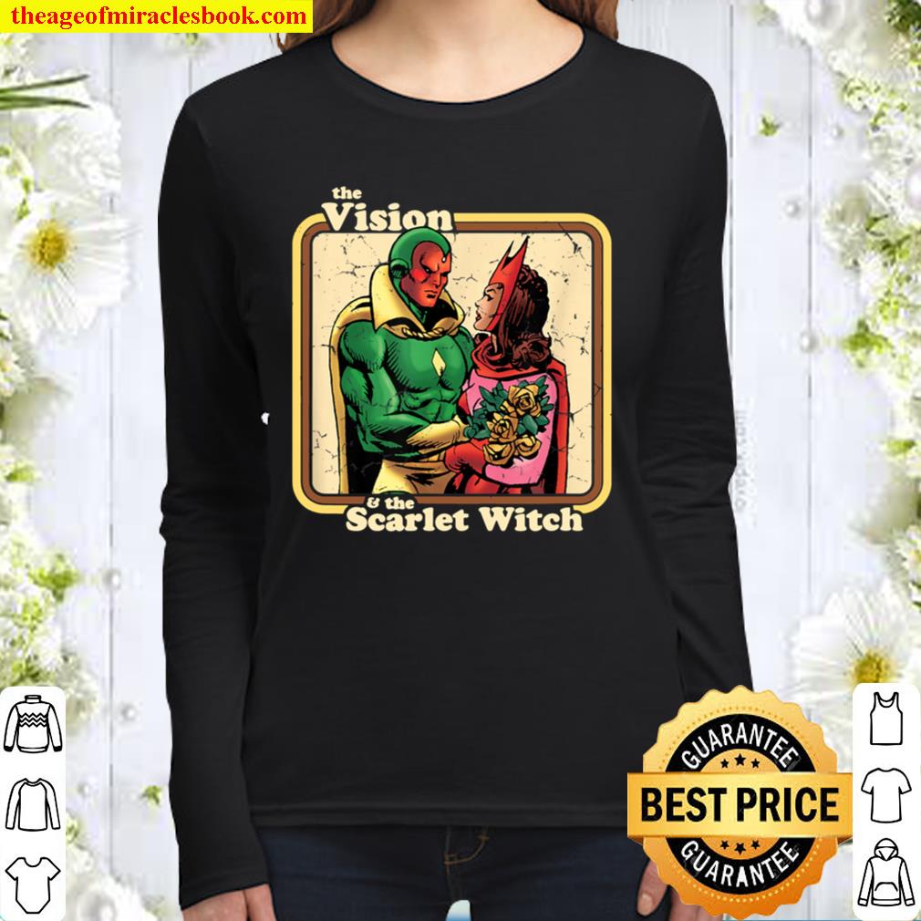 Marvel The Vision and The Scarlet Witch Retro Comic Women Long Sleeved