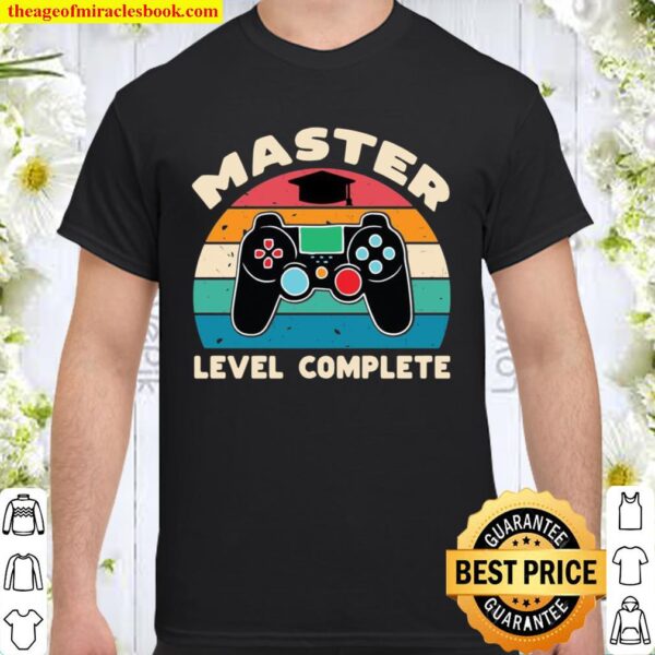 Master Level Complete College Graduation For Him Gamer Shirt