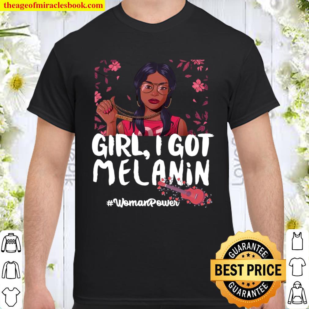 Melanin Girl Black Power African Pride Feminist Guitar Shirt