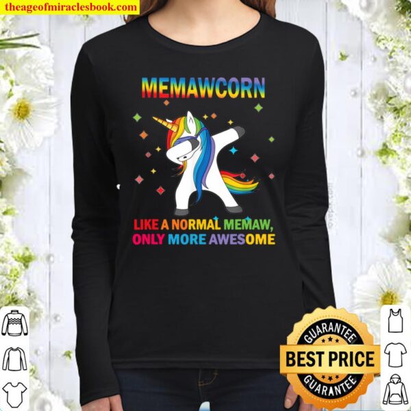 Memawcorn Dabbing Unicorn Memaw Mothers Day Women Long Sleeved