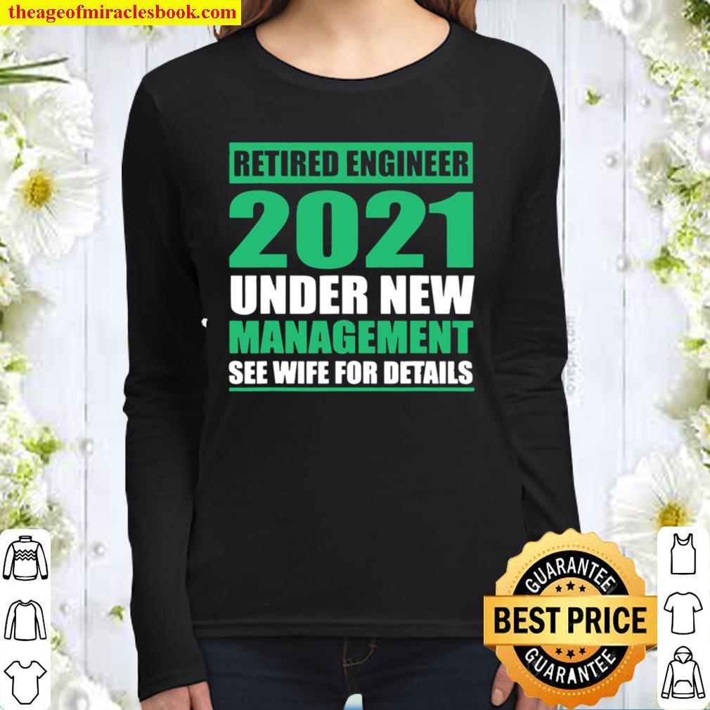 Mens 2021 Retired Engineer Saying Husband Women Long Sleeved
