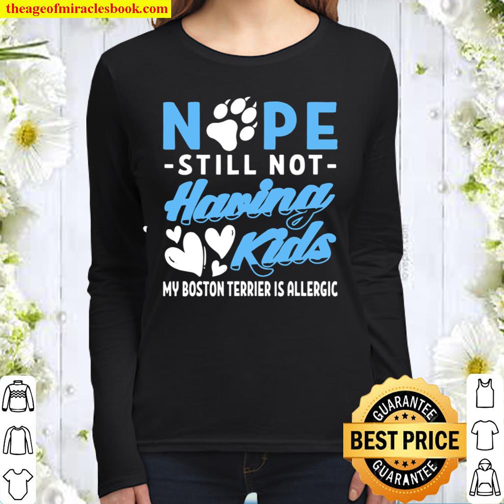 Mens I No I Boston Terrier Allergic I Couples Outfit Women Long Sleeved