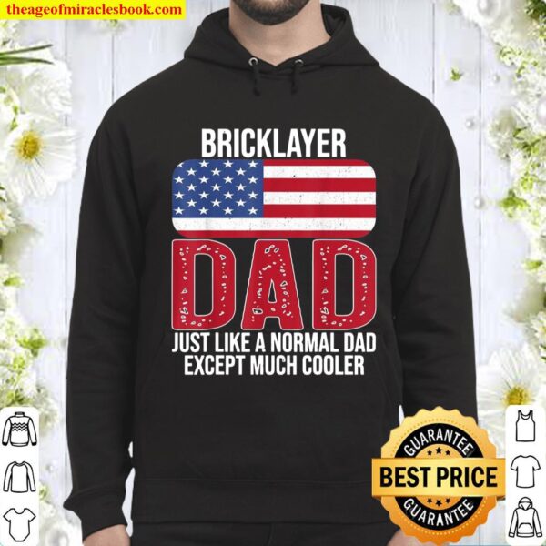 Mens Vintage Bricklayer Dad American Flag for Father’s Day Hoodie