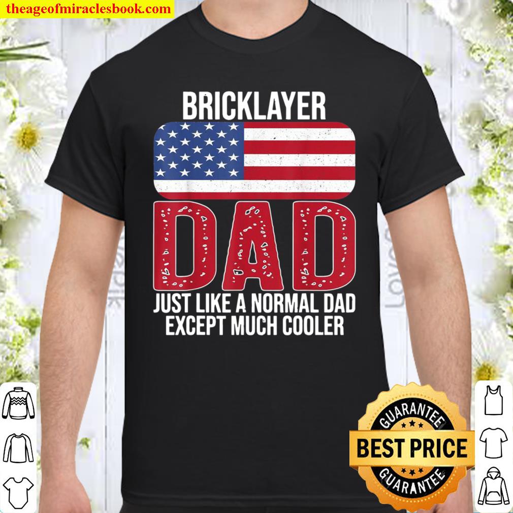 Mens Vintage Bricklayer Dad American Flag for Father’s Day Shirt