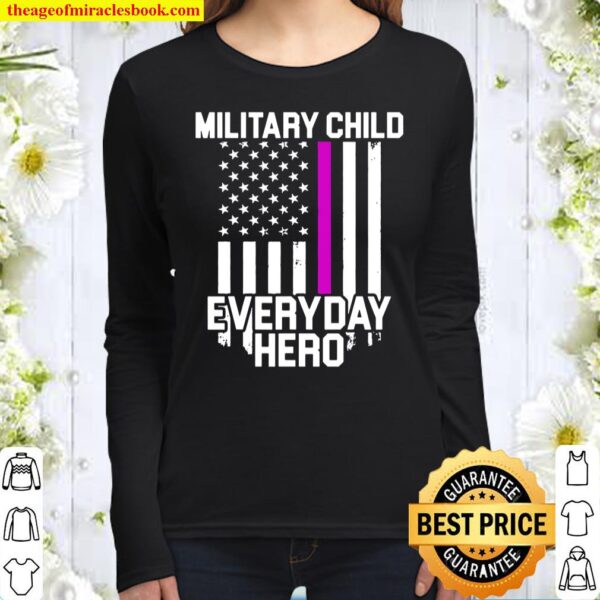 Military Child Month Purple Up Hero Women Long Sleeved