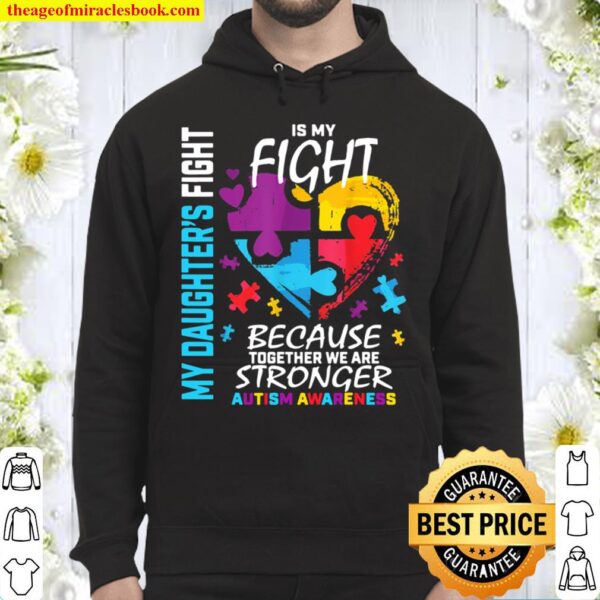 Mom Dad Puzzle Heart My Daughter’s Fight Autism Awareness Hoodie