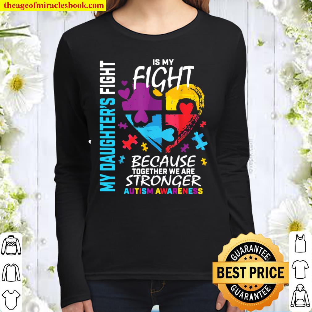 Mom Dad Puzzle Heart My Daughter’s Fight Autism Awareness Women Long Sleeved