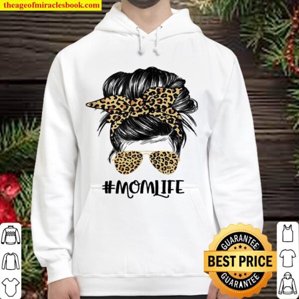 Mom Life Messy Hair Bun Leopard Mother’s Day Hoodie