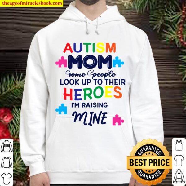 Mom Raising Superhero Puzzle Cool Autism Awareness Gift Hoodie