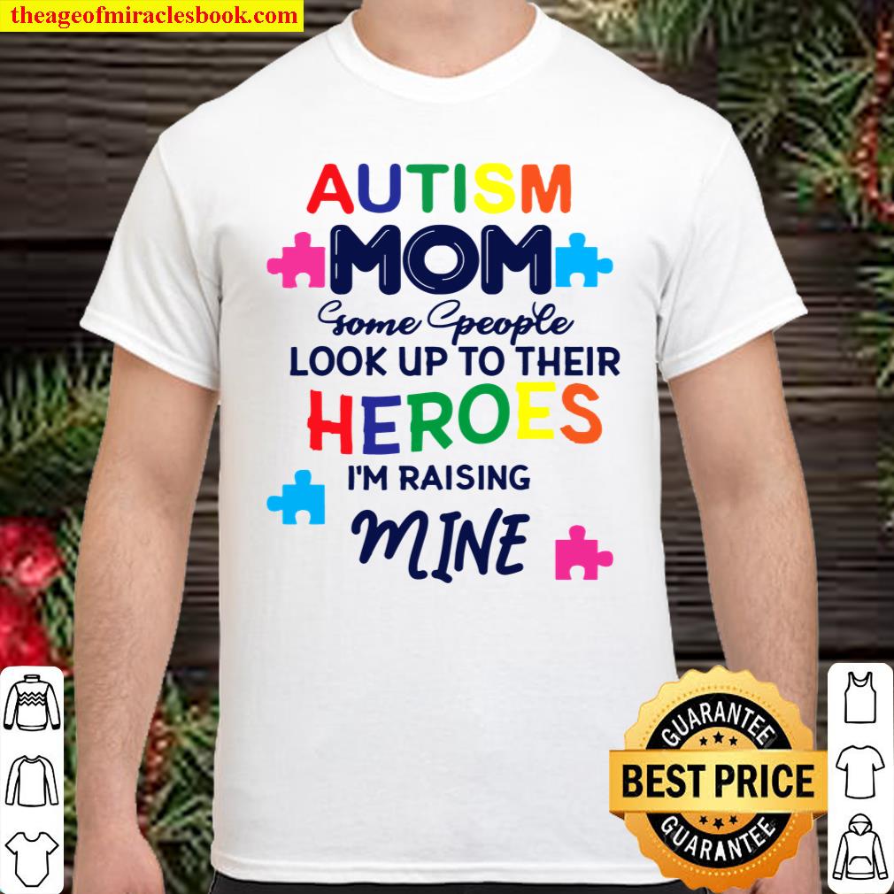 Mom Raising Superhero Puzzle Cool Autism Awareness Gift Shirt