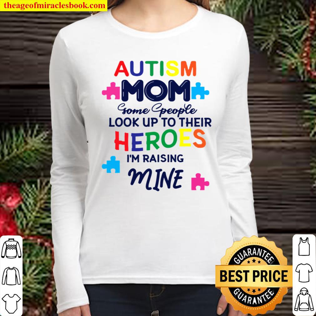 Mom Raising Superhero Puzzle Cool Autism Awareness Gift Women Long Sleeved