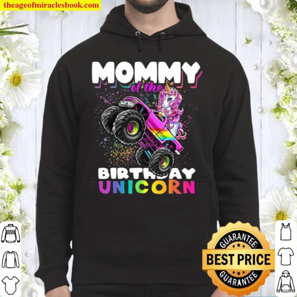 Mommy of the Birthday Unicorn Monster Truck Matching Family Hoodie