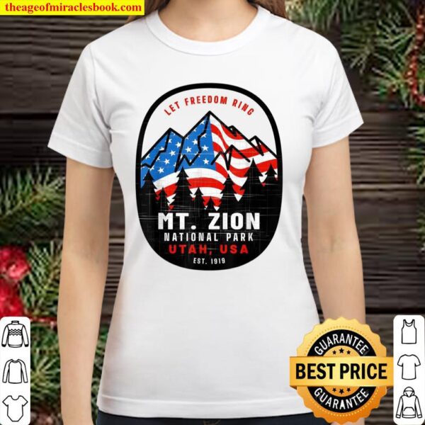 Mt. Zion National Park Patriotic 4th of July Vacation Retro Classic Women T-Shirt
