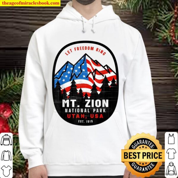 Mt. Zion National Park Patriotic 4th of July Vacation Retro Hoodie