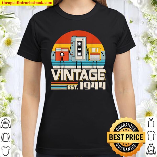 Music Tech Retro Vintage 77th Birthday 77 Years Old Classic Women T-Shirt