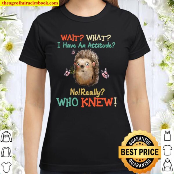 Official Wait What I Have An Hedgehog Attitude No Really Who Knew Classic Women T-Shirt