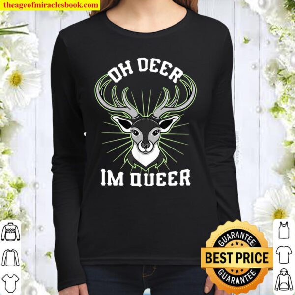 Oh Deer Im Queer Agender Pride Women Long Sleeved