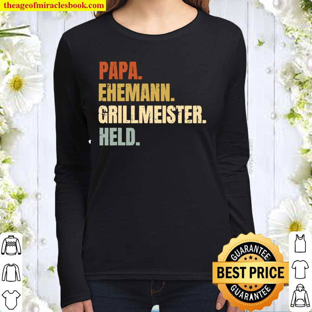 Papa Ehemann Grillmeister Held’s Barbecue Father Father’s Day Women Long Sleeved