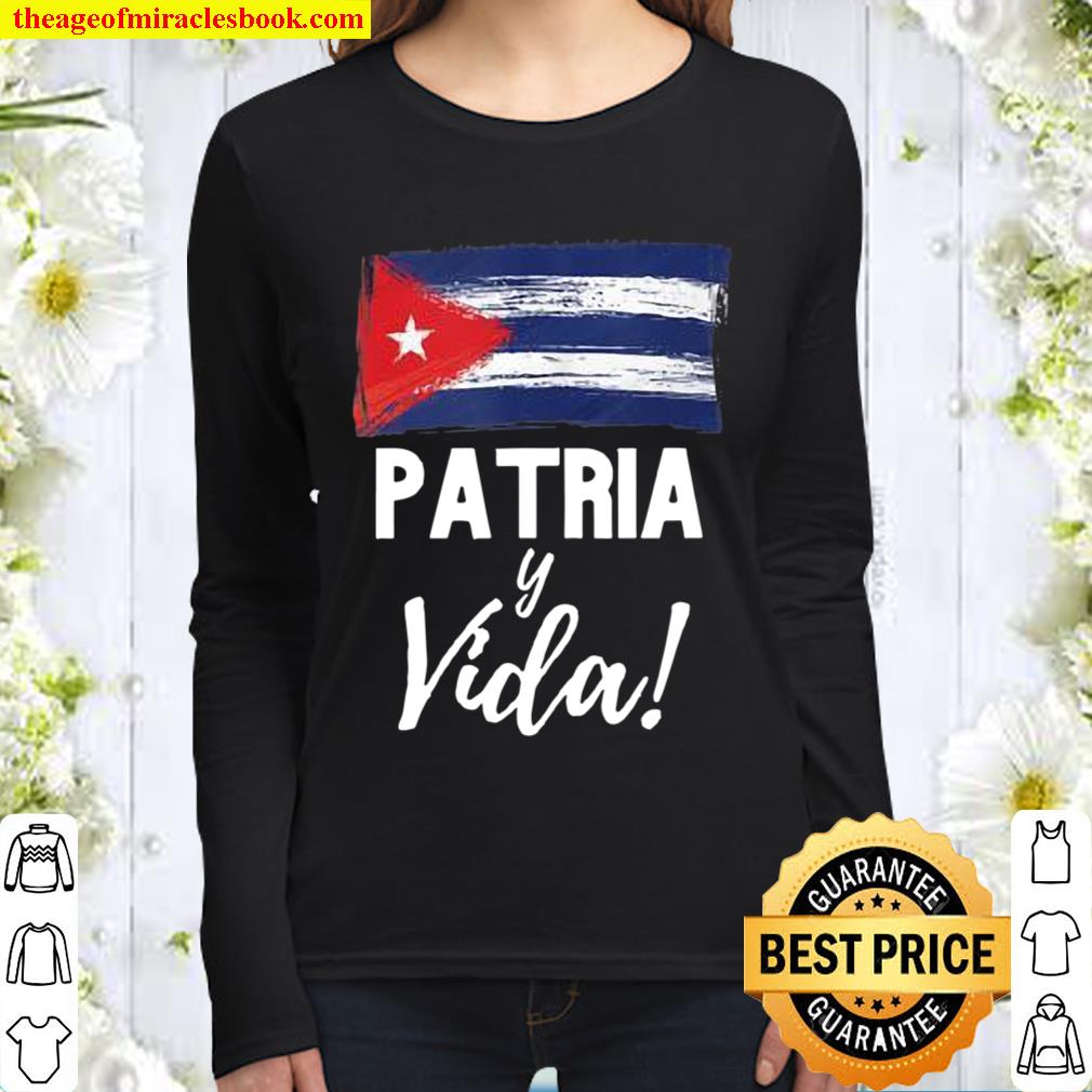 Patria Y Vida Shirt Libertad Para Cuba Movimiento San Isidro Women Long Sleeved