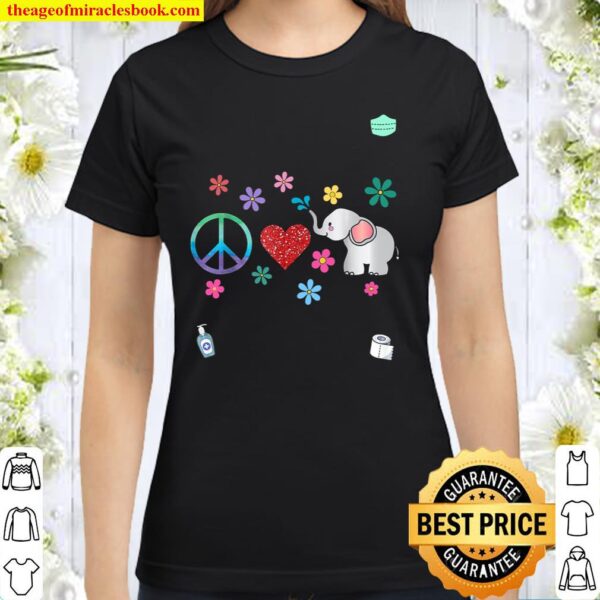 Peace Elephant Love Shirt Symbol Classic Women T-Shirt