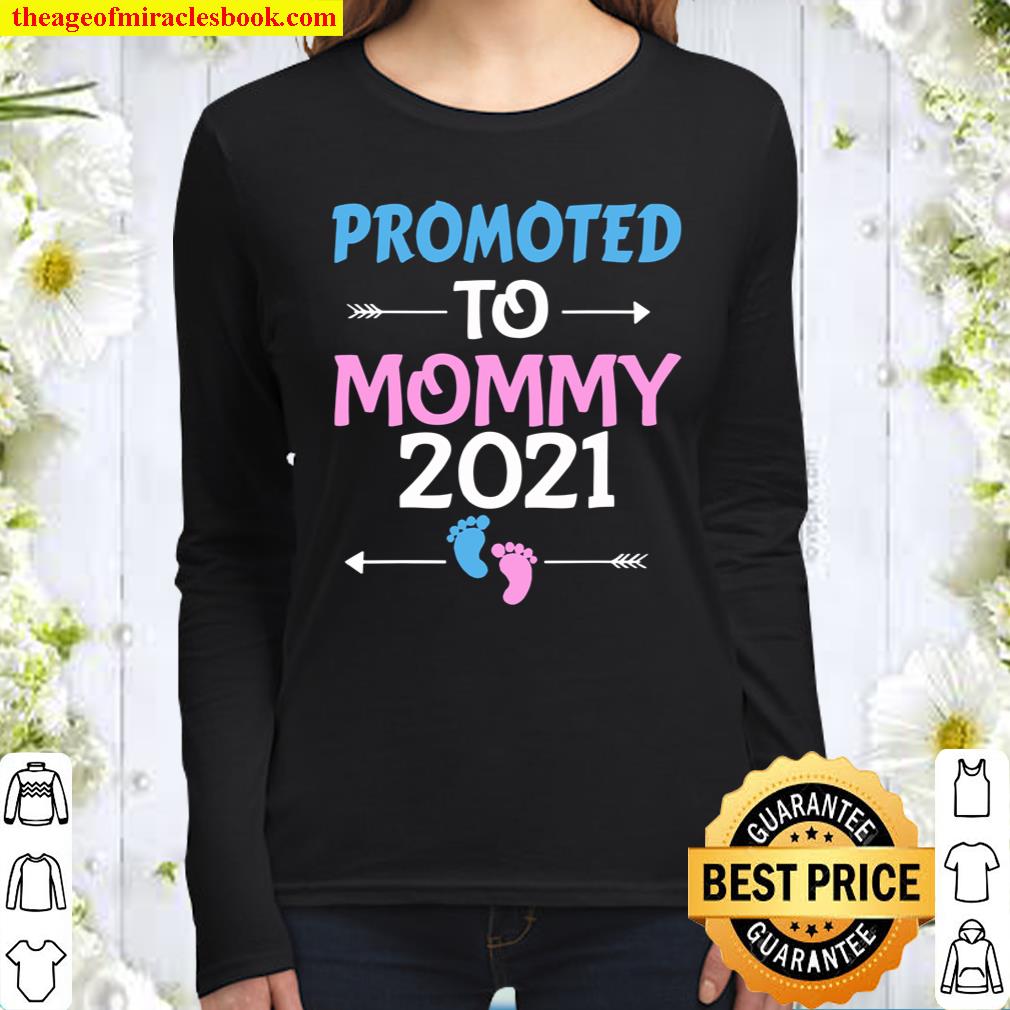 Promoted To Mommy 2021 New Pregnancy Announcement Mother Women Long Sleeved