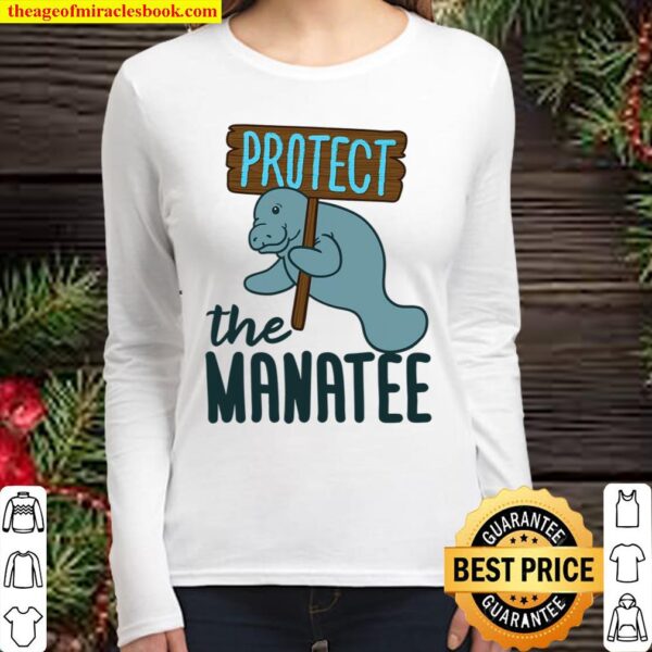 Protect The Manatee – Sea Cow Floaty Potato – Manatee Women Long Sleeved