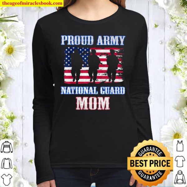 Proud Army National Guard Mom Usa Veteran Military Women Long Sleeved