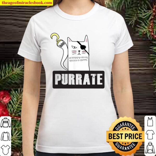 Purrate Pirate Cat Eye Patch Hook Classic Women T-Shirt