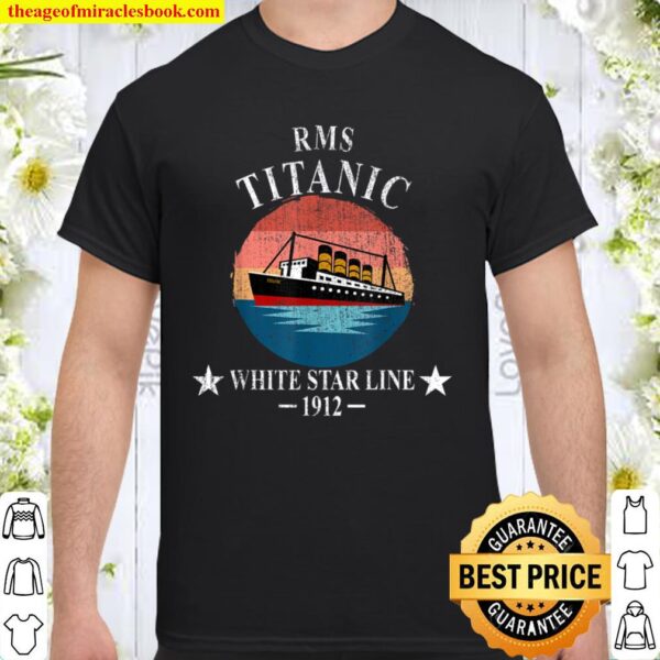 RMS TITANIC White Star Line Cruise Ship Retro Vintage Kids Shirt