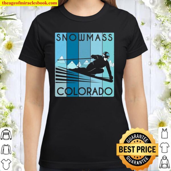 Retro Snowmass, CO Ski Vintage Snowmass, CO Ski Classic Women T-Shirt