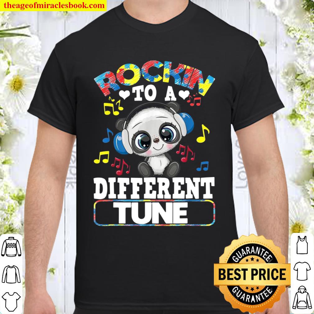 Rockin’ To A Different Tune Panda Autism Awareness hot Shirt, Hoodie, Long Sleeved, SweatShirt