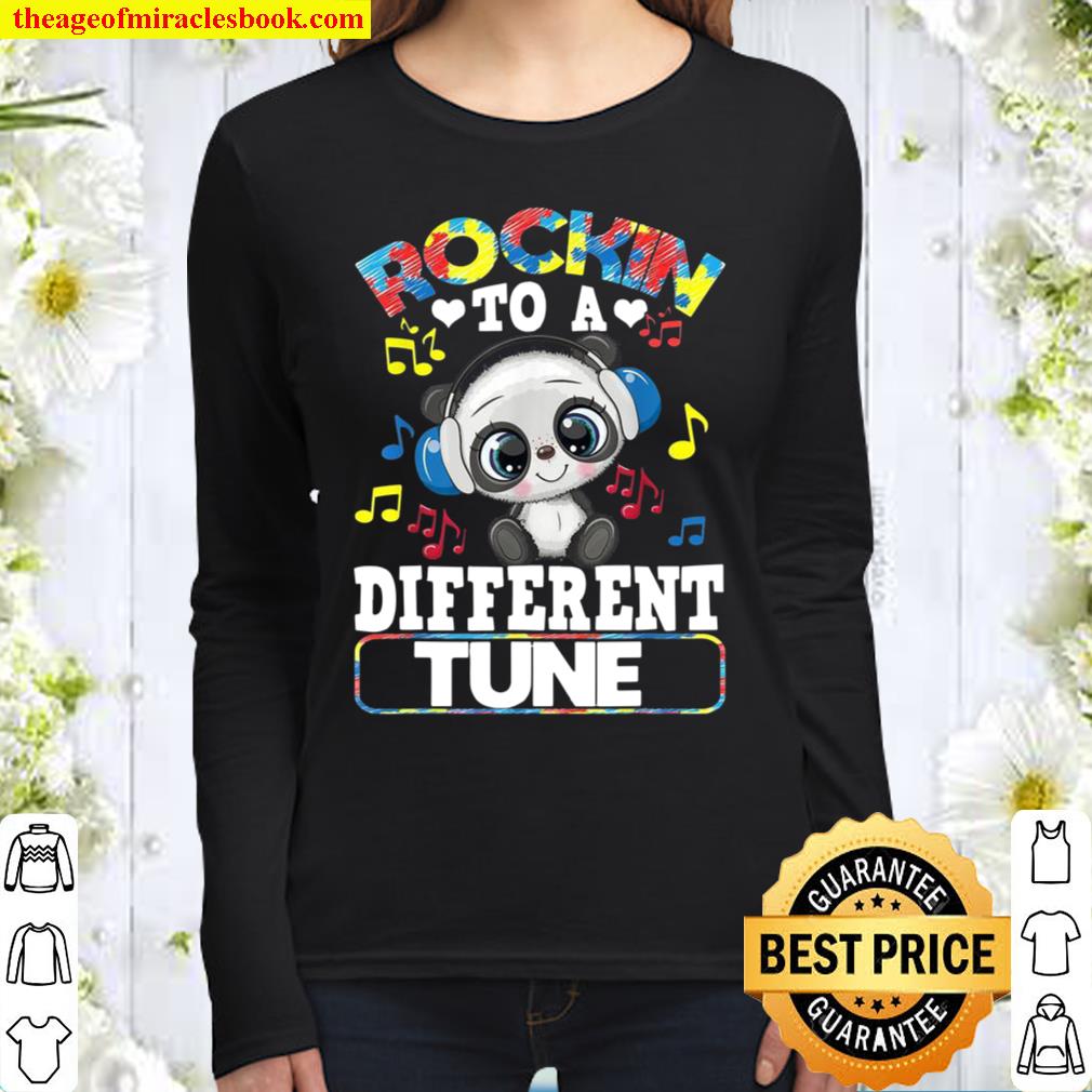 Rockin’ To A Different Tune Panda Autism Awareness Women Long Sleeved