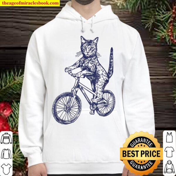 SEEMBO Cat Cycling Bicycle Cyclist Bicycling Biking Fun Bike Hoodie