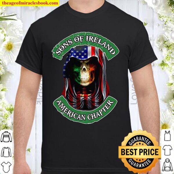 Skull Sons Of Ireland American Flag Chapter St. Patrick’s day Shirt