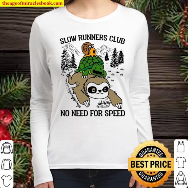 Sloth And Turtle Slow Runners Club No Need For Speed Women Long Sleeved