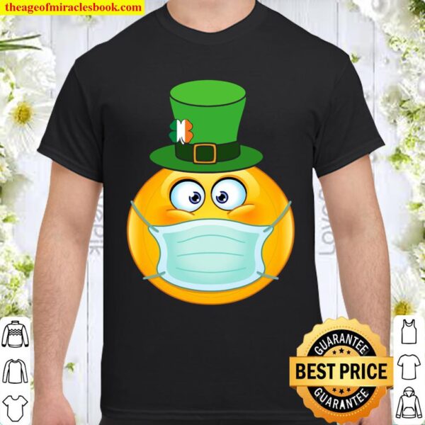 St. Patrick’s Day Face Mask Irish Shamrock On Hat Funny Shirt