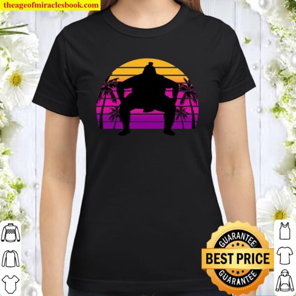 Sumo Wrestler Retro Sunset Vaporwave Aesthetic Classic Women T-Shirt