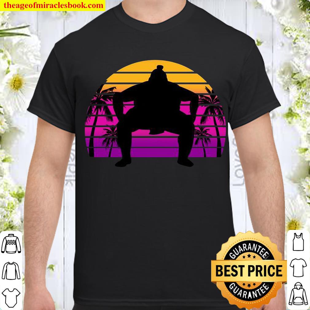 Sumo Wrestler Retro Sunset Vaporwave Aesthetic limited Shirt, Hoodie, Long Sleeved, SweatShirt