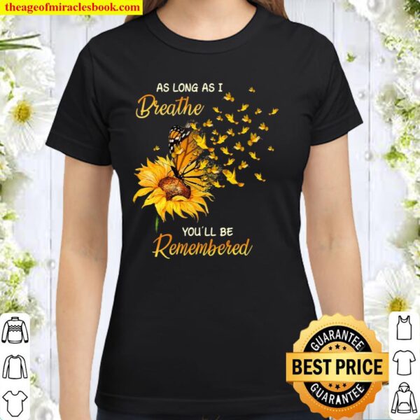 Sunflower Butterfly Angel Memorial Classic Women T-Shirt