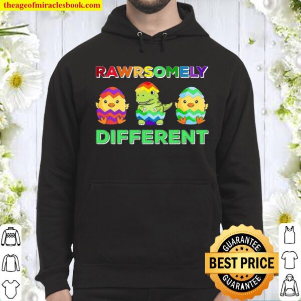 T Rex Autism Awareness Rawrsomely Different Easter Dinosaur Hoodie