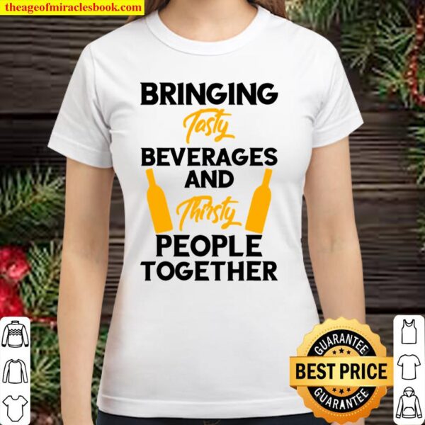 Tasty beverages ans thirsty people retro design Classic Women T-Shirt