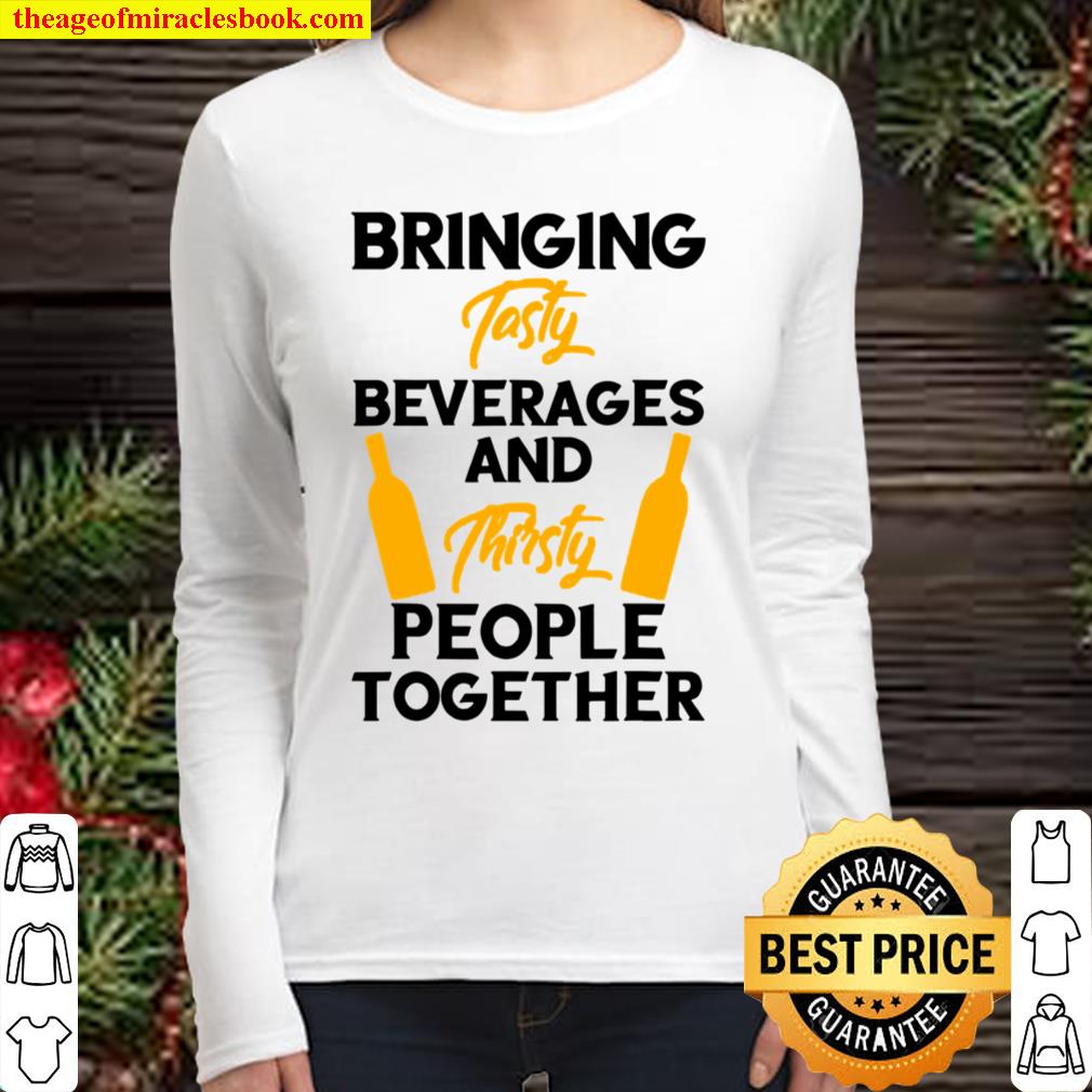 Tasty beverages ans thirsty people retro design Women Long Sleeved