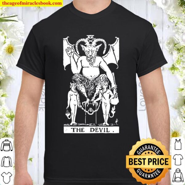 The Devil Ancient Tarot Card Occult Satan Pentagram Hexen Shirt