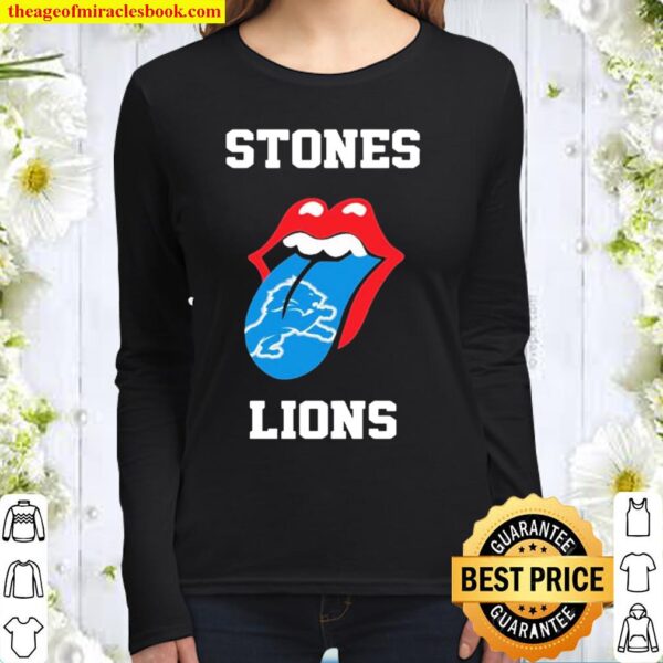 The Rolling Stones Detroit Lions 2021 Women Long Sleeved