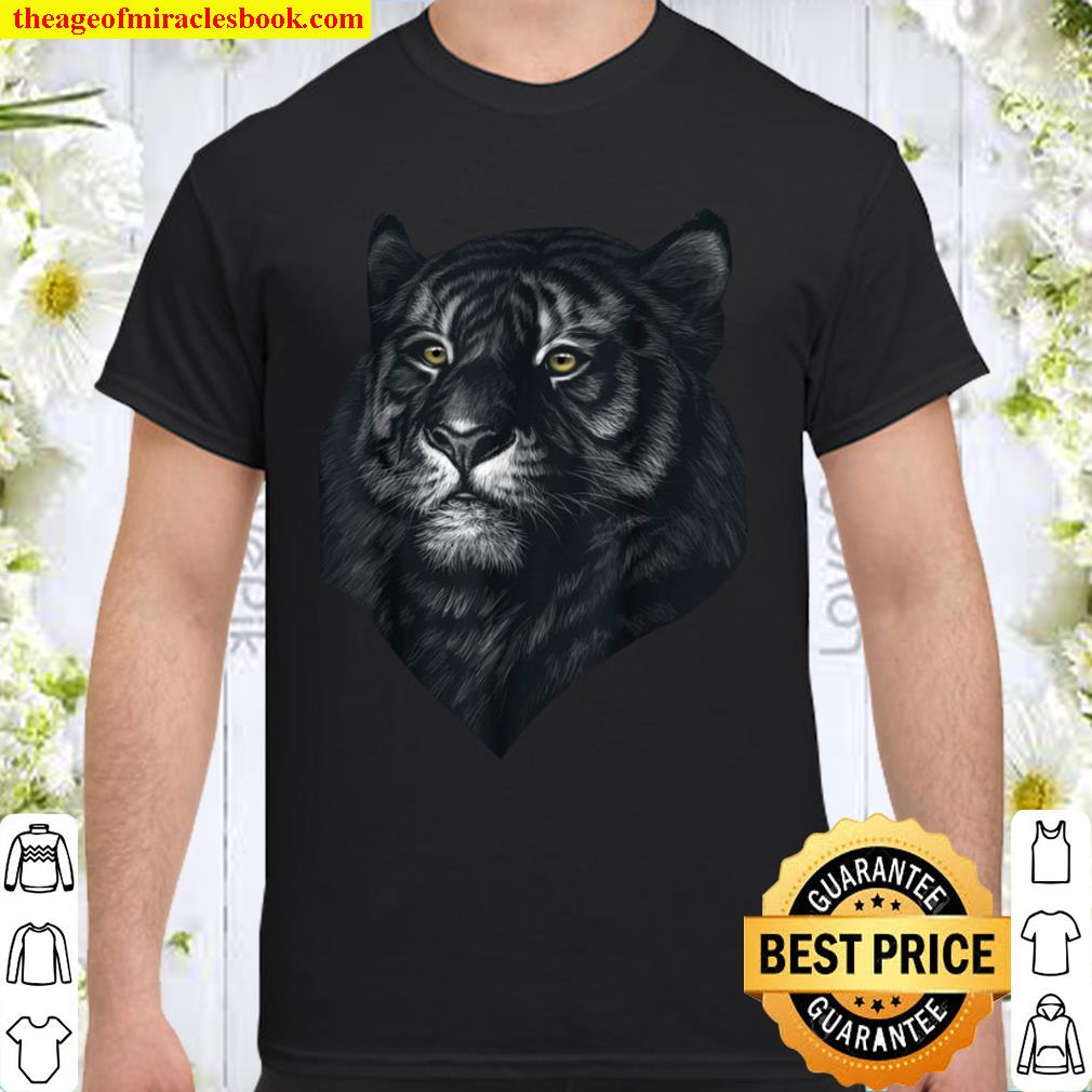 Tiger Lover Head Portrait black background Theme Wild Animal new Shirt, Hoodie, Long Sleeved, SweatShirt