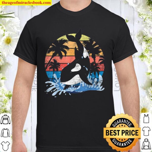 Tropical Beach Ocean Animal Killer Whale Retro Orca Shirt
