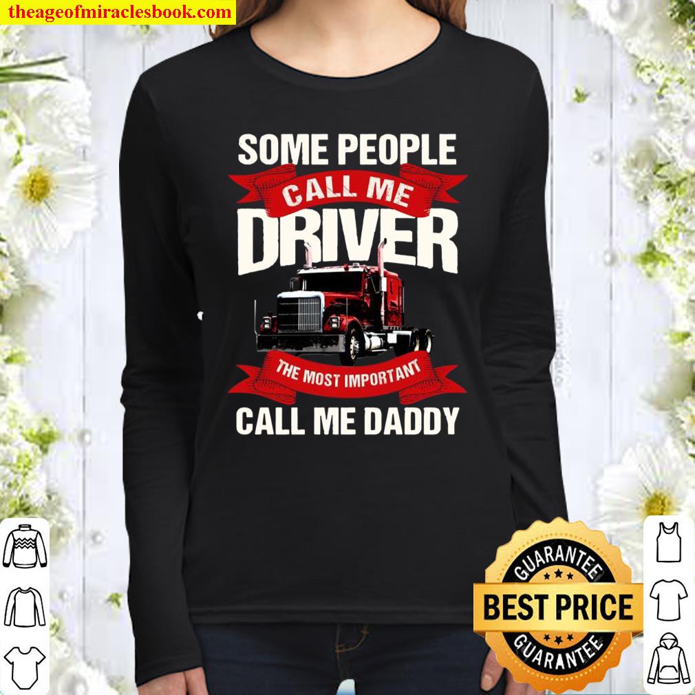 Trucker Dad Design On Back Of Clothing Women Long Sleeved