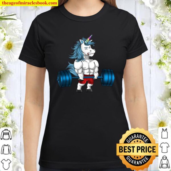 Unicorn Boy Weightlifting Love Awesome Classic Women T-Shirt